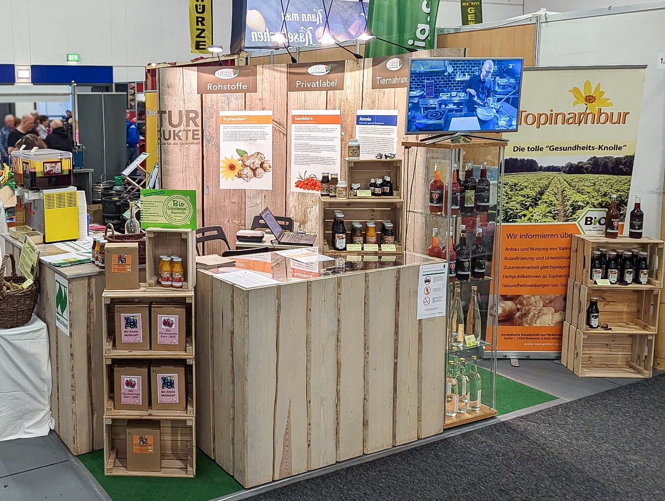 Messestand für Bio-Produkte