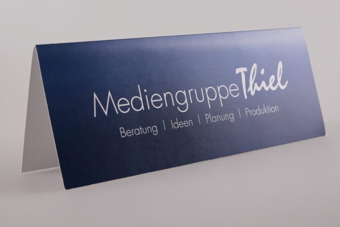 Heißfolienprägung Karte Mediengruppe Thiel